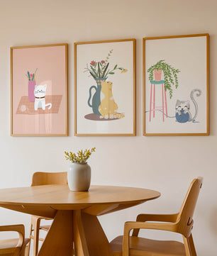 Imágenes Decorativas de Gatos y Plantas en Interiores Modernos