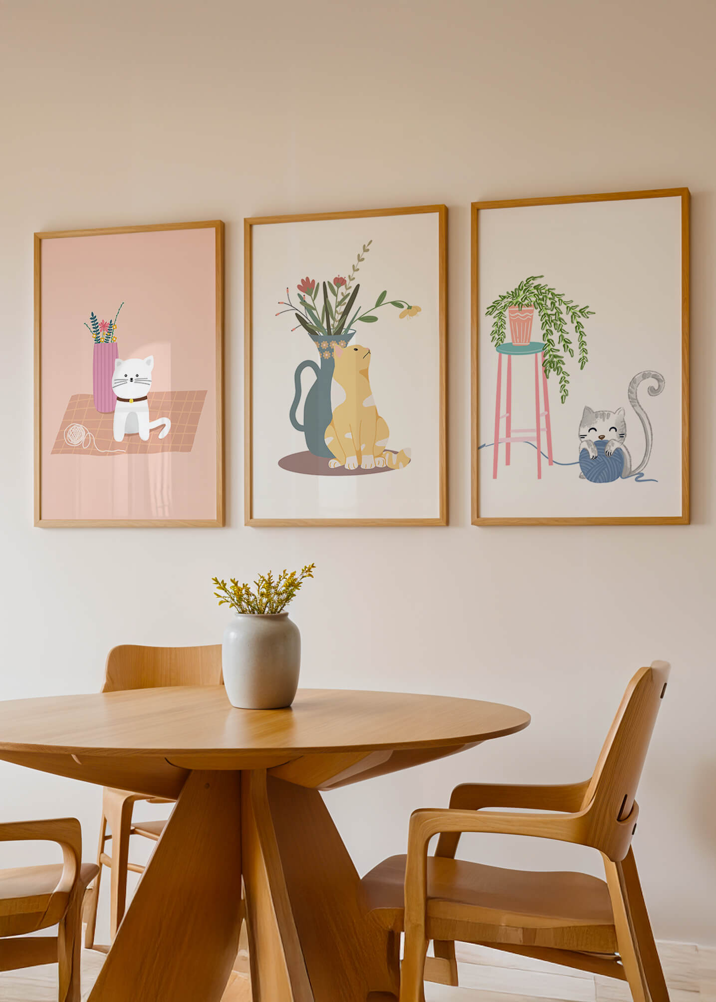 Imágenes Decorativas de Gatos y Plantas en Interiores Modernos