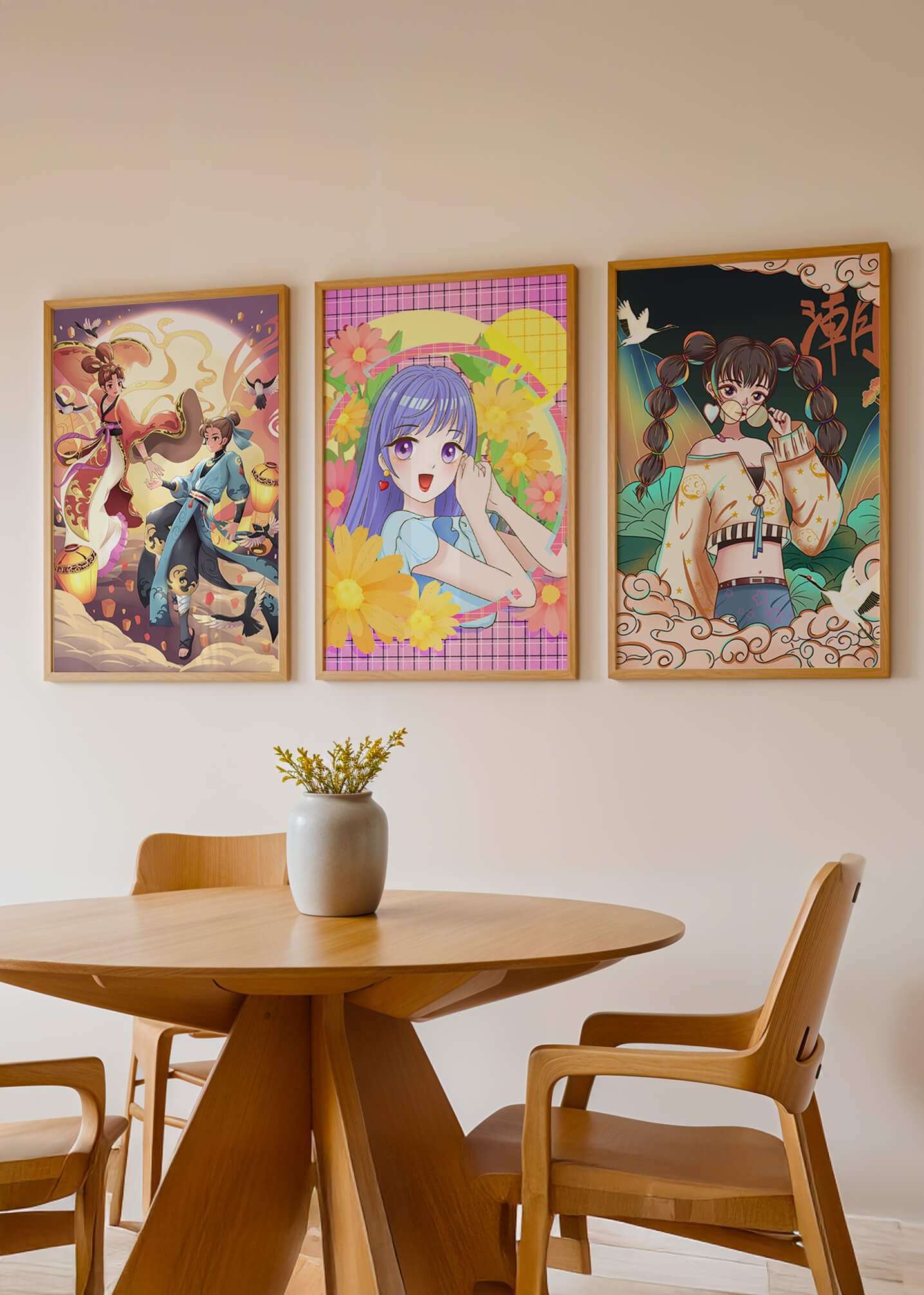 Ensemble d'illustrations d'anime aux designs joyeux et colorés