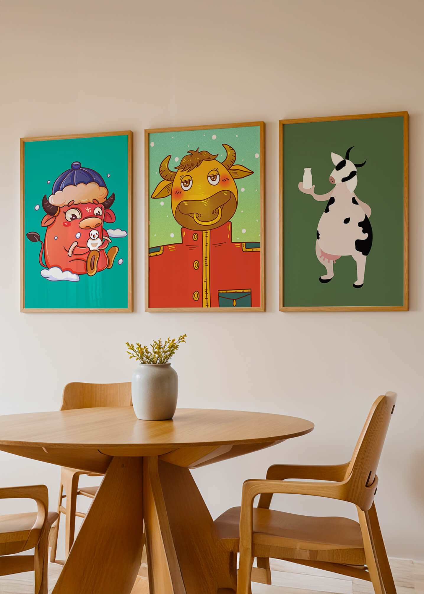 Animaux Illustrés dans des Cadres en Bois