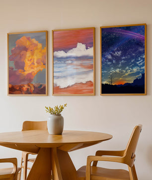 Pinturas Abstractas De Cielo Y Paisaje Sin Marco