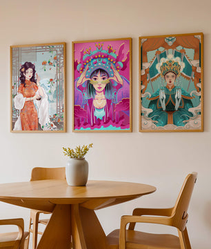 Art moderne de femmes en costumes traditionnels orientaux
