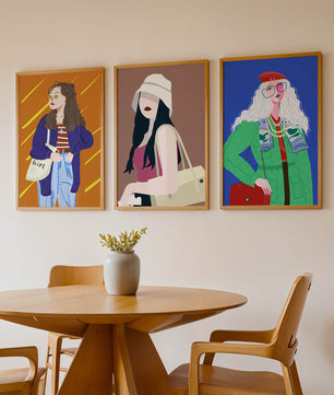 Conjunto de Retratos Modernos de Mujeres con Estilo en Arte Digital