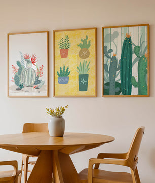 Conjunto De Impresiones De Cactus Sin Marco En Interior