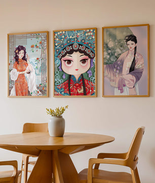 Élégantes illustrations de femmes en style oriental avec impression de haute qualité
