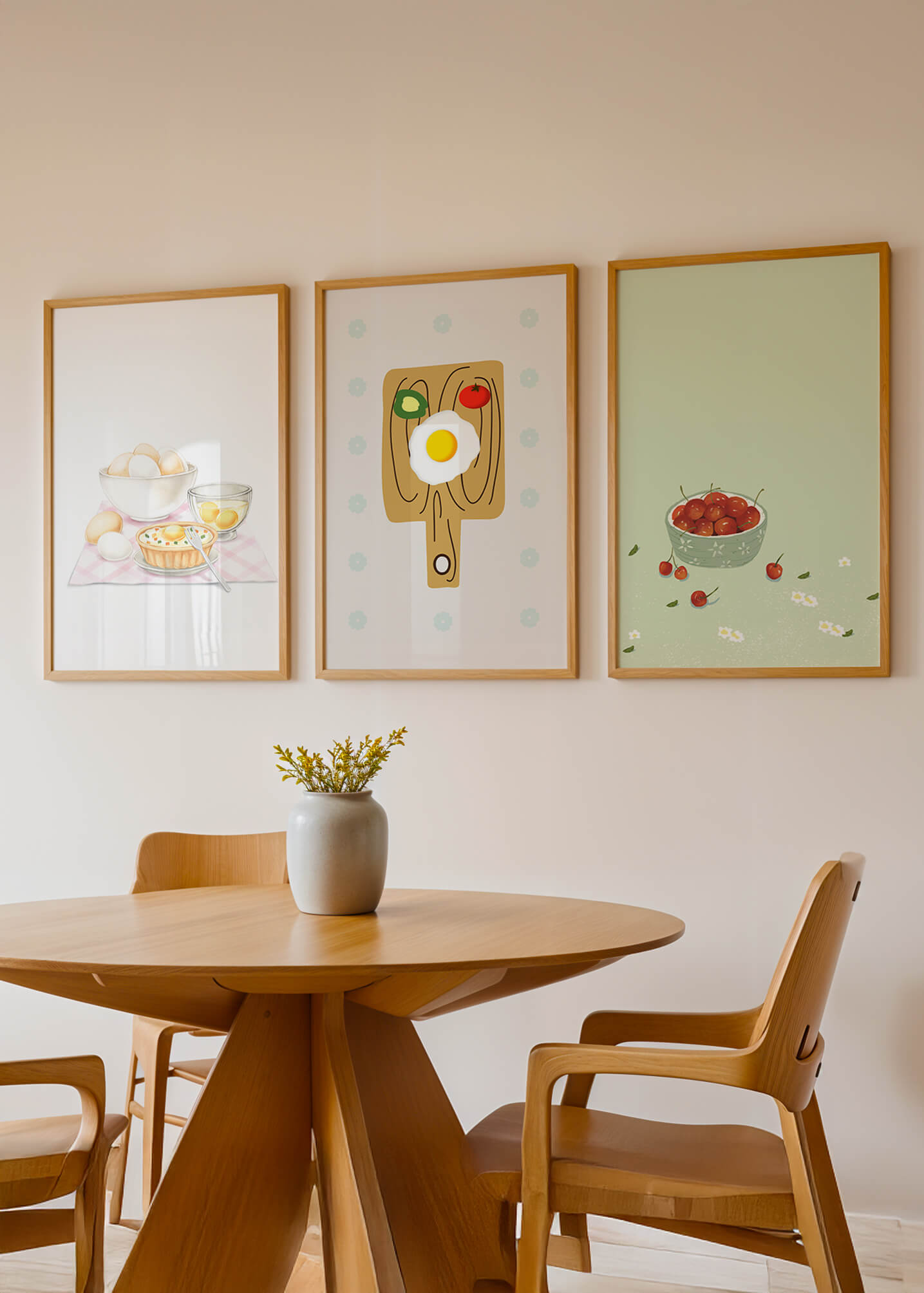 Conjunto De Arte De Cocina Sin Marco En Impresión De Alta Calidad