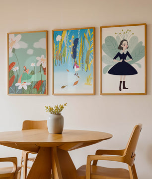 Triptyque d’illustrations modernes et colorées