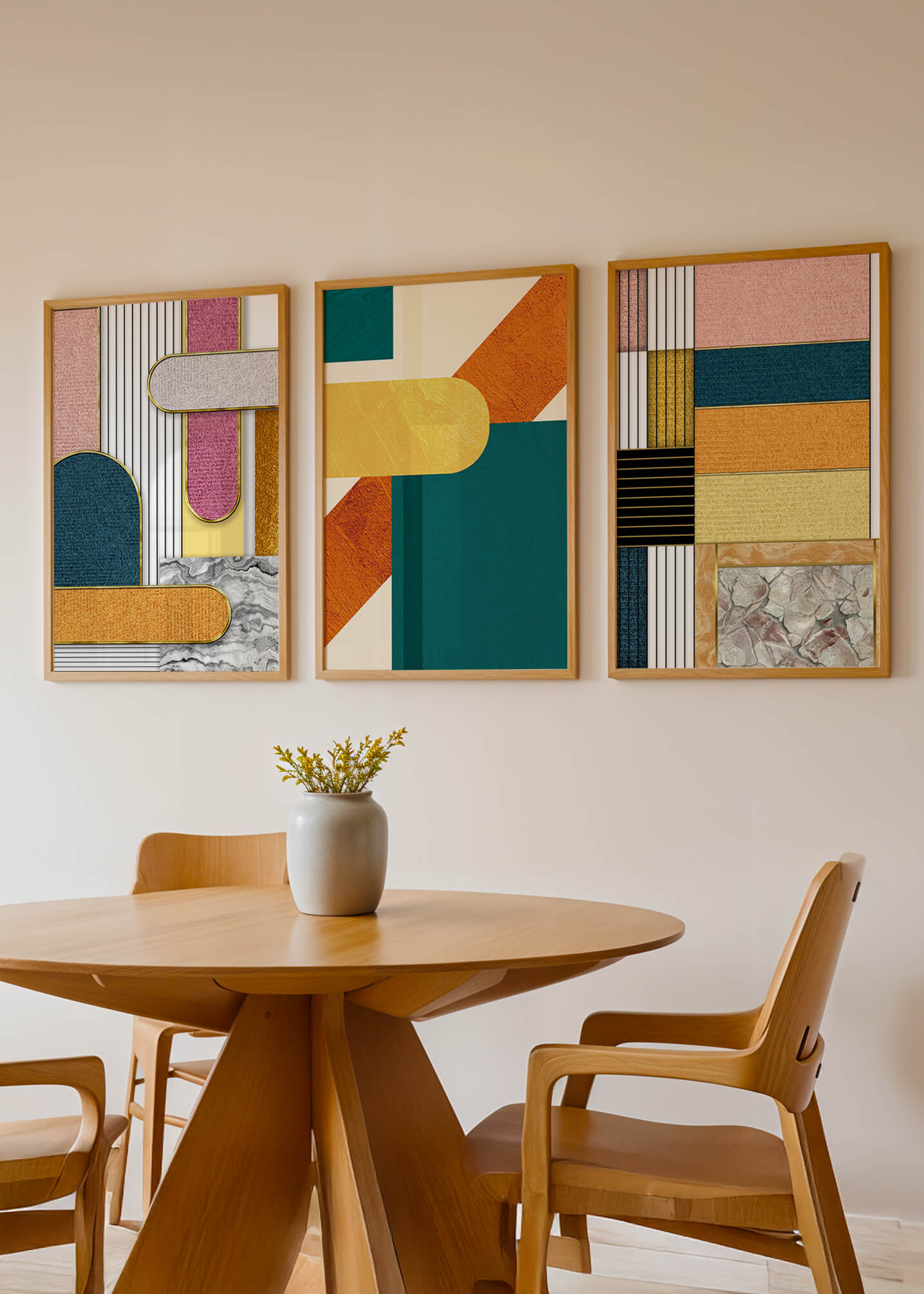 Cuadros Abstractos Modernos con Diseño Geométrico