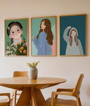 Impresiones artísticas de retratos femeninos en estilo moderno