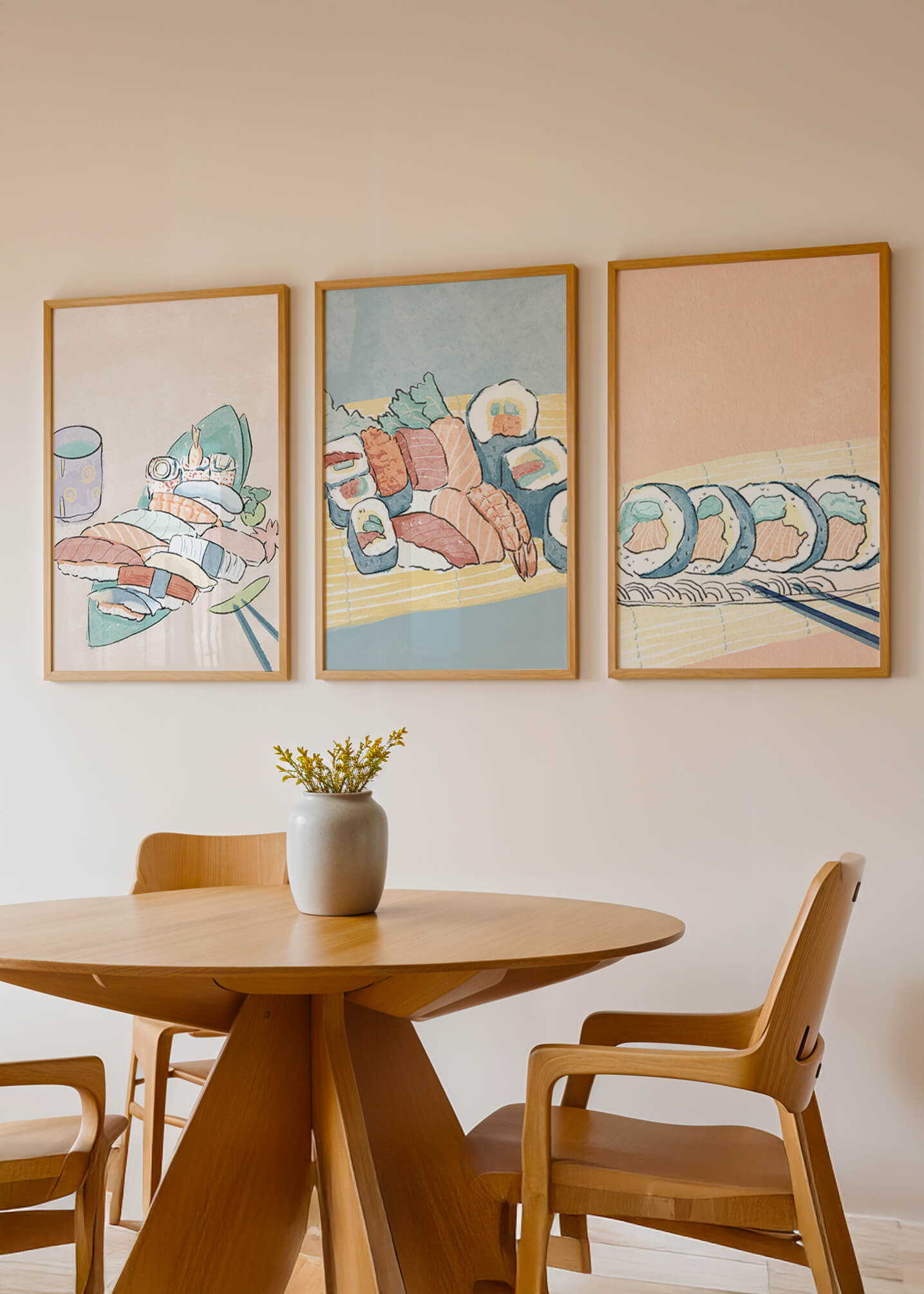 Conjunto De Impresiones De Cocina Japonesa