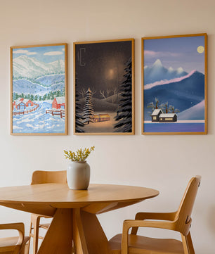 Tableaux de paysages hivernaux avec impression de haute qualité