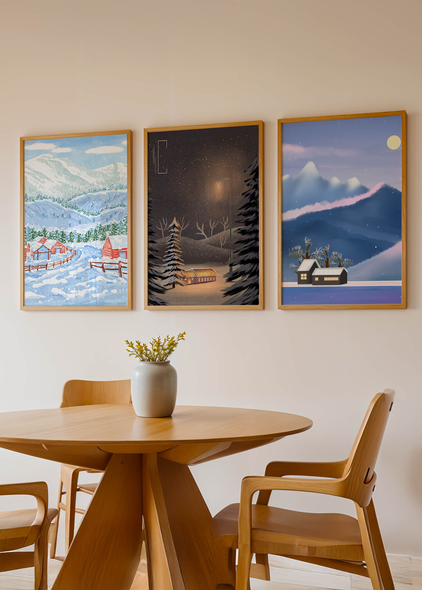 Tableaux de paysages hivernaux avec impression de haute qualité