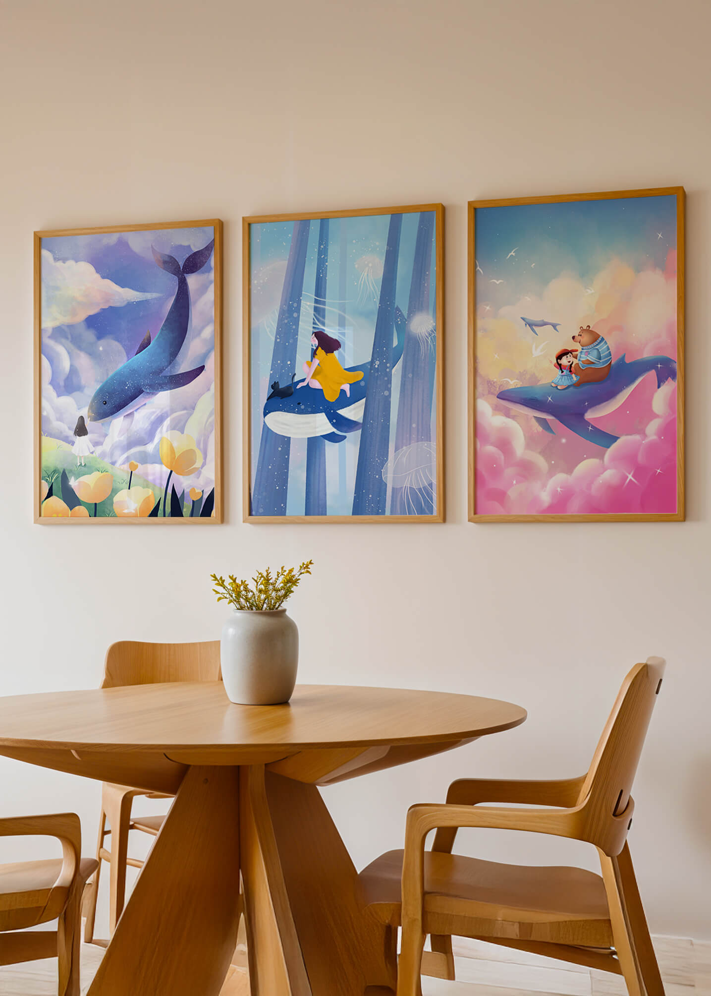 Images illustratives avec des animaux marins et des figures humaines