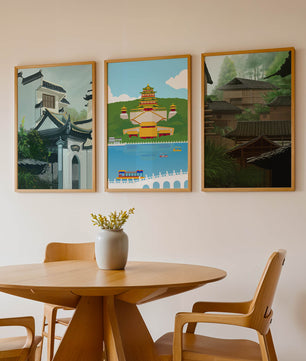 Ensemble de tirages d'art asiatique sans cadre avec impression de haute qualité