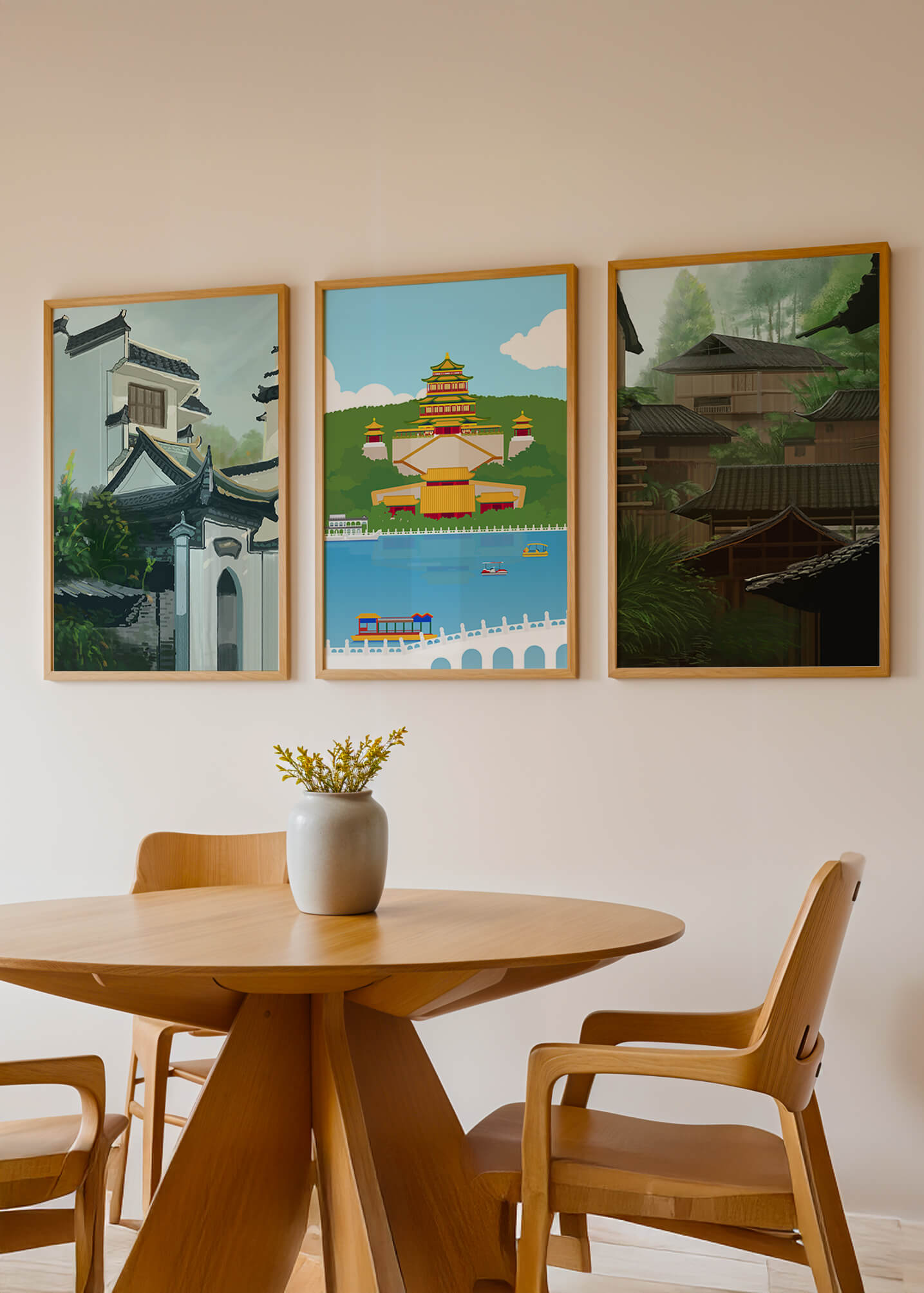 Ensemble de tirages d'art asiatique sans cadre avec impression de haute qualité