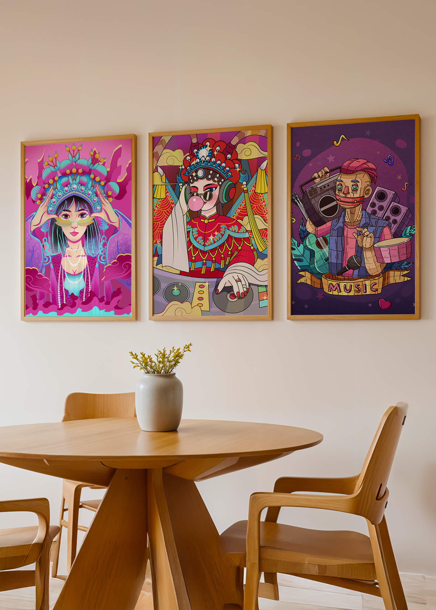 Arte Colorido con Personajes Estilo Ilustración