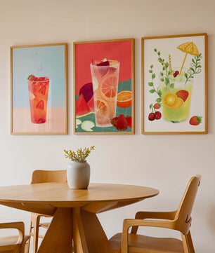 Ensemble d’œuvres d’art avec des boissons rafraîchissantes