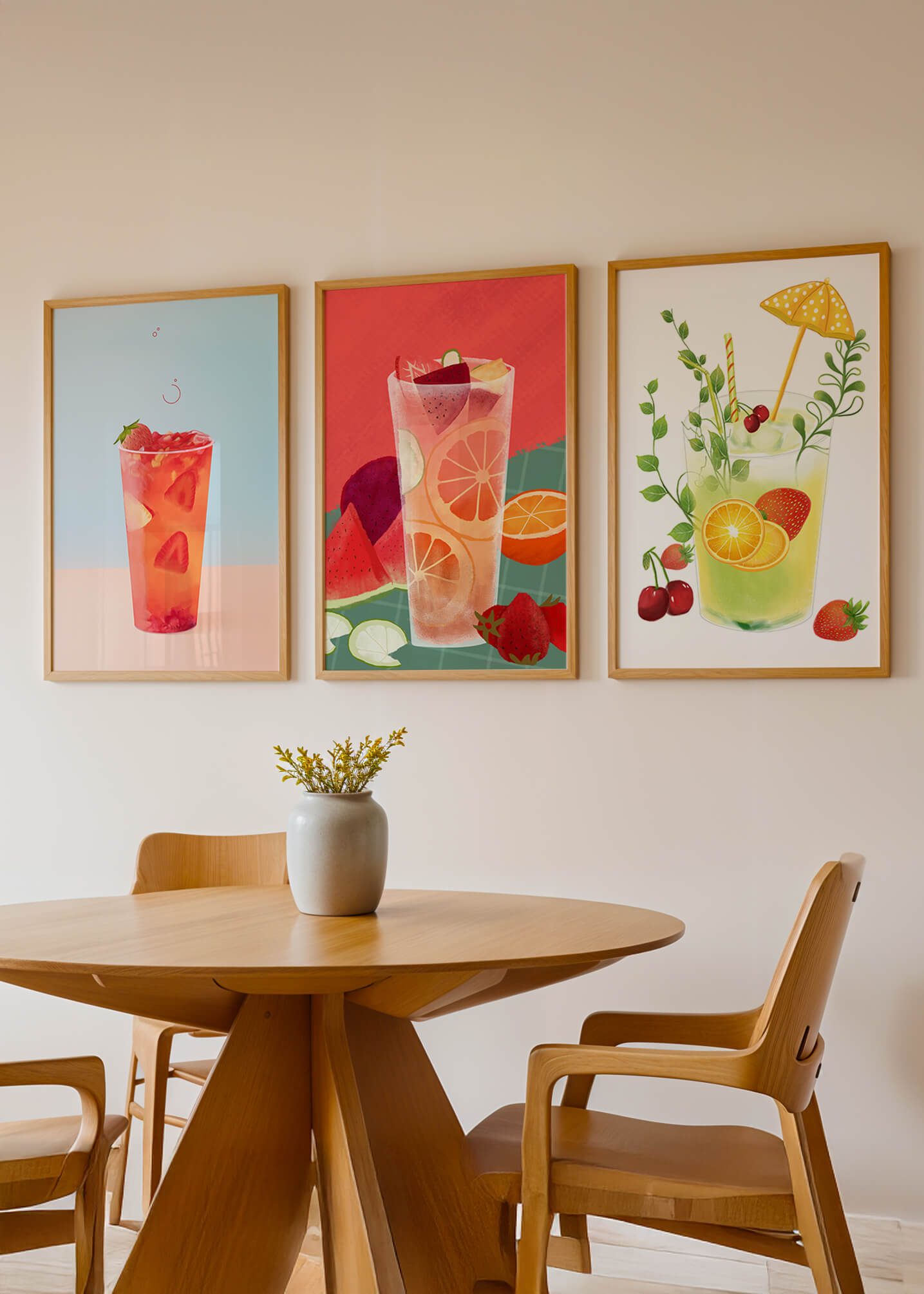 Ensemble d’œuvres d’art avec des boissons rafraîchissantes