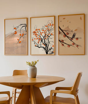 Ensemble d’art décoratif avec des motifs de nature et de fruits d’automne