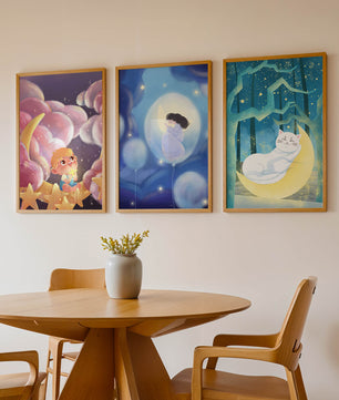 Tableaux de rêve avec des motifs pour enfants et des pois