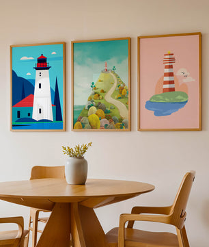 Ensemble d’Impressions d’Art à Motifs de Phare Sans Cadre