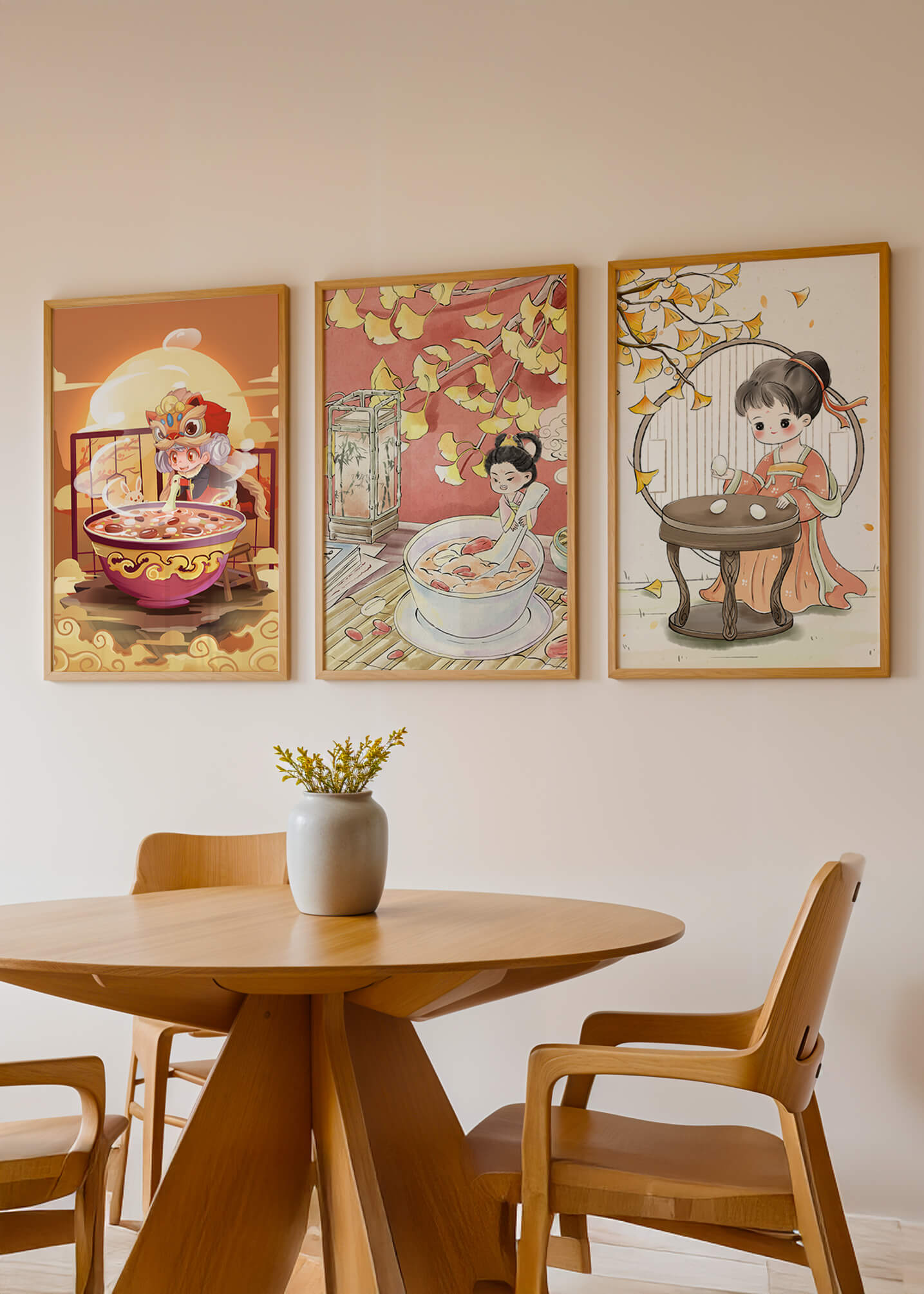 Ilustraciones Animadas de Niños en Ambientes Cálidos y Enmarcados