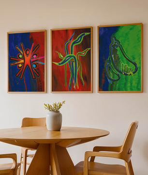 Œuvres d'art abstraites colorées sans cadre
