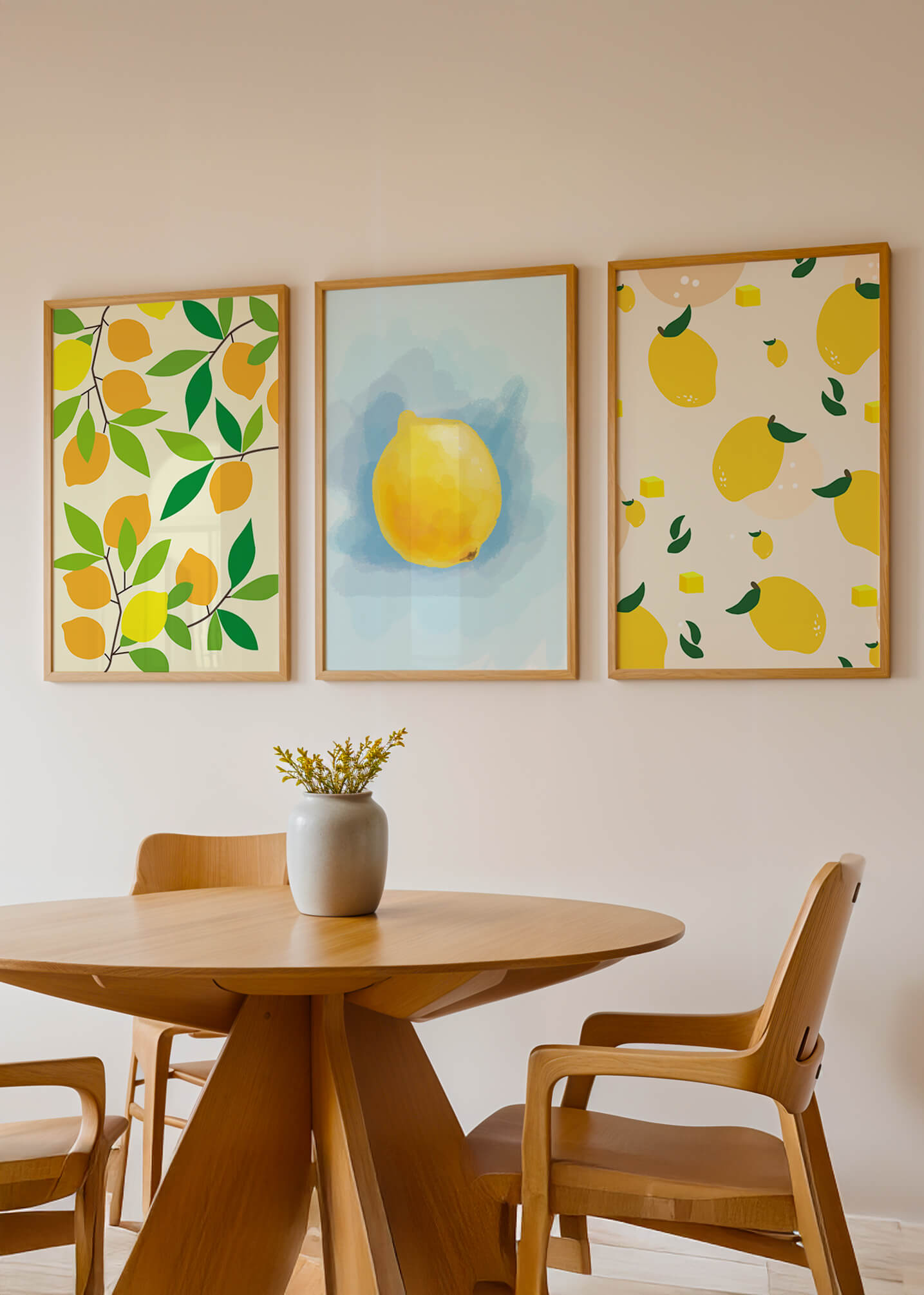 Décoration moderne avec des images de citrons