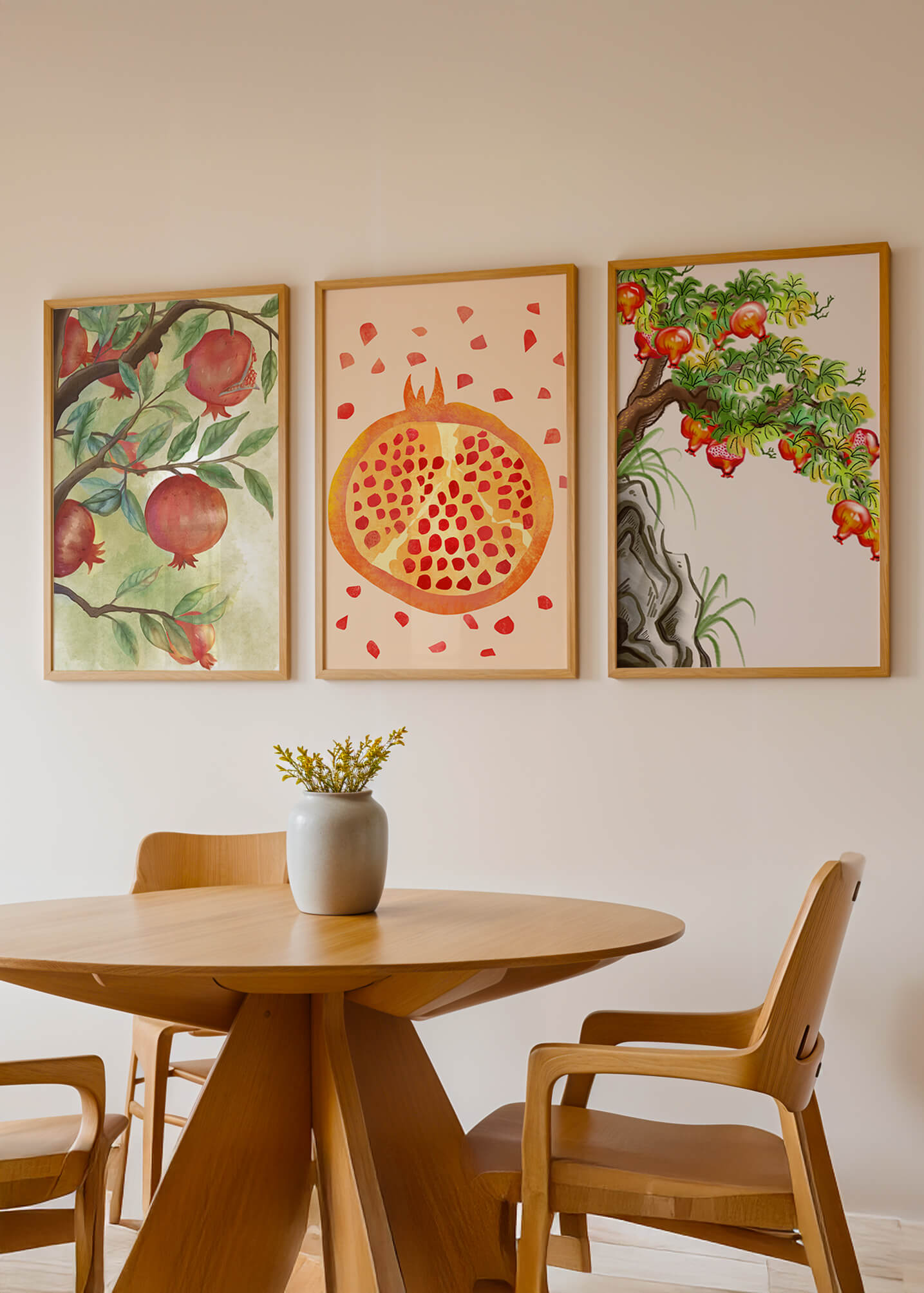 Arte de Granadas en Estilo Acuarela