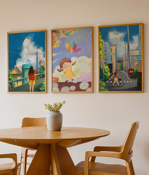 Conjunto de Lienzos de Arte Infantil y Escenas Urbanas