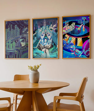 Impressions futuristes en art numérique sans cadre