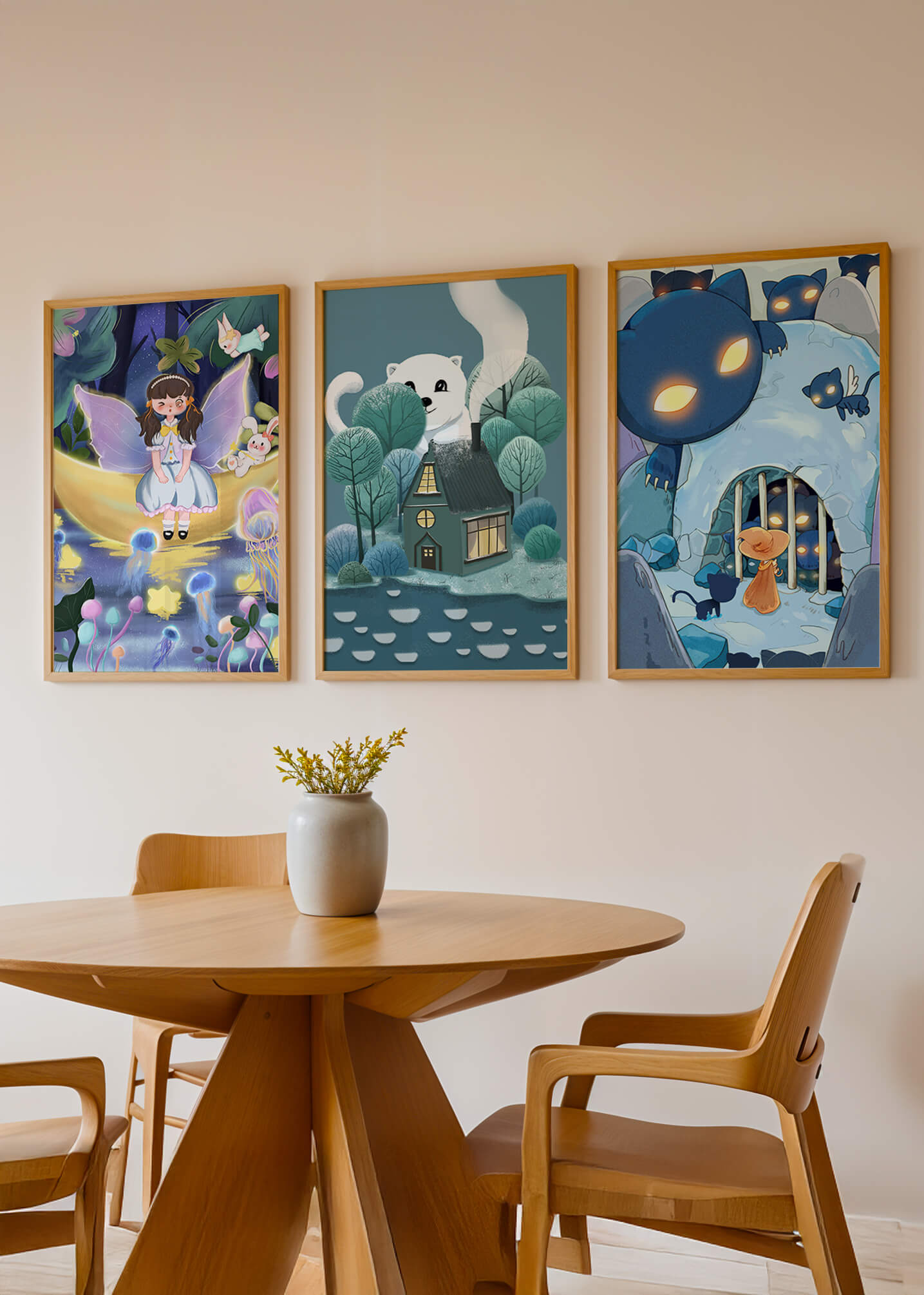 Imágenes de fantasía infantil con personajes de cuentos de hadas