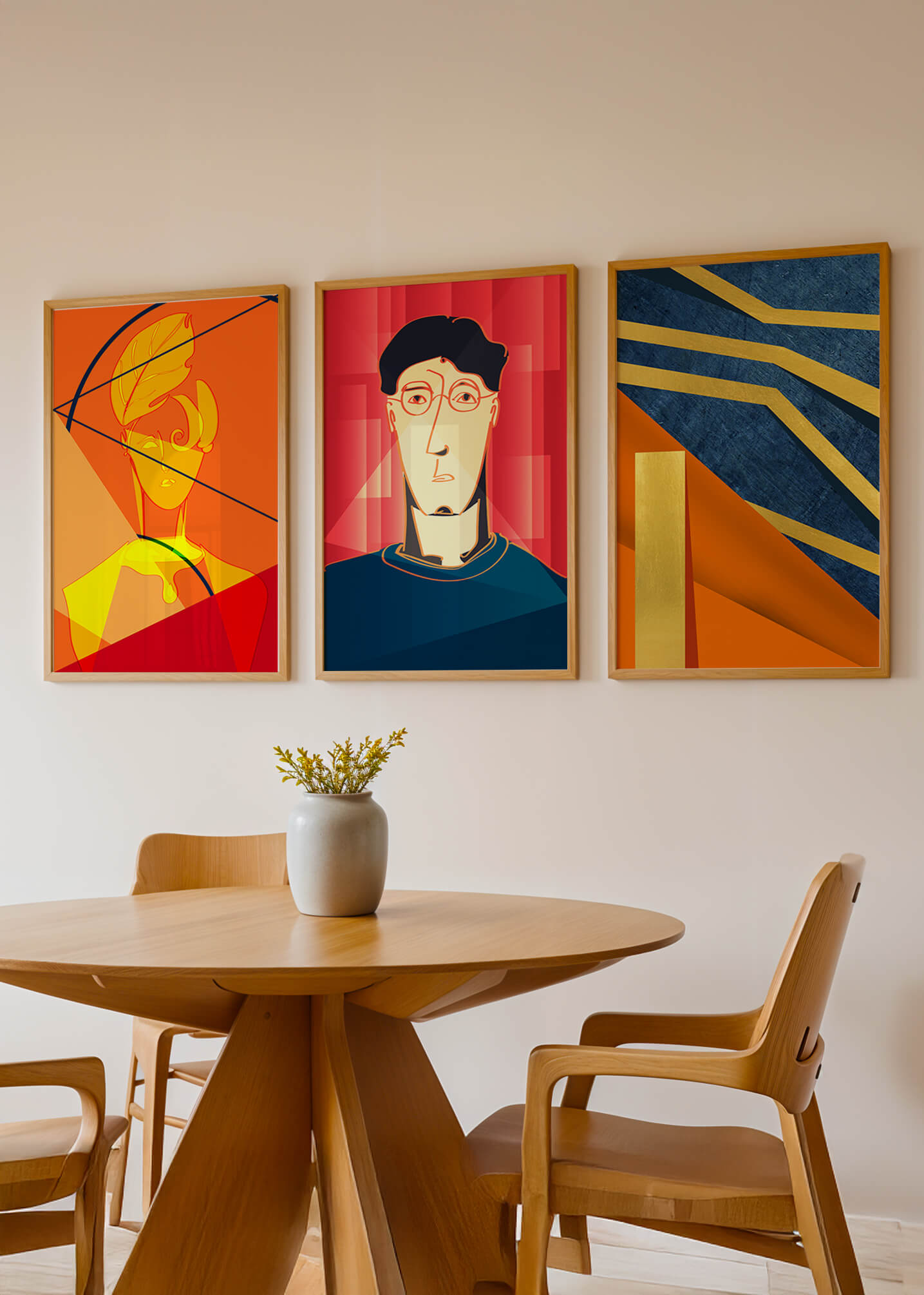 Impressions artistiques modernes avec un design abstrait et des détails géométriques