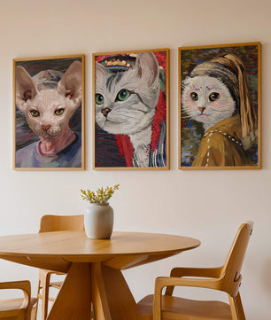 Pinturas de Gatos Elegantes en Estilo Clásico