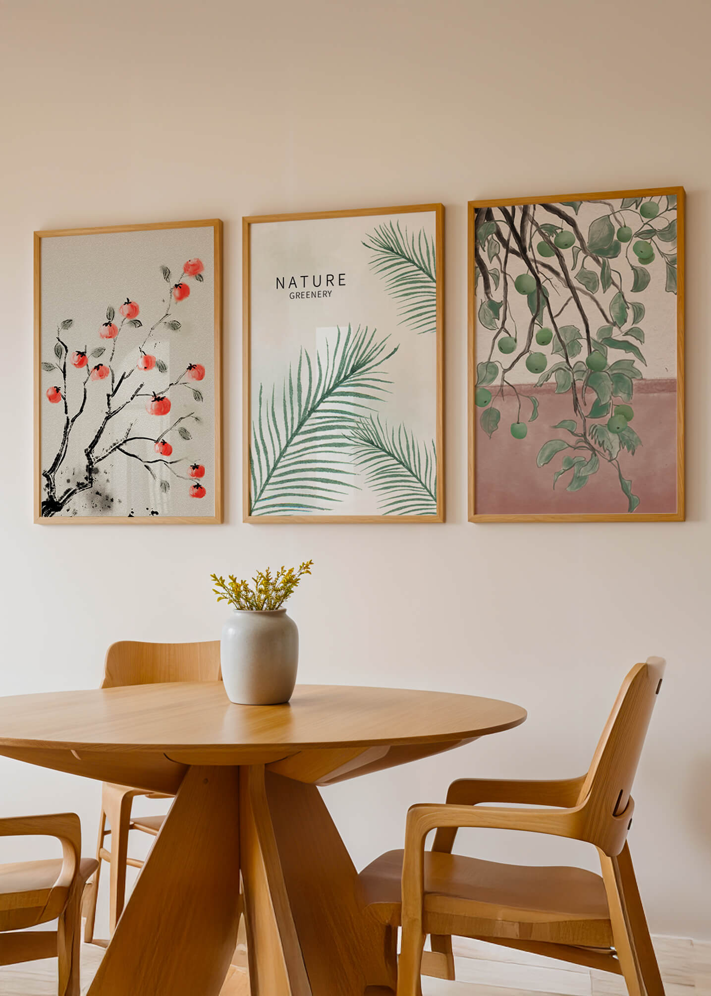 Conjunto De Impresiones Con Diseño Botánico Sin Marco