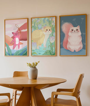 Ensemble d’illustrations de chats dans un style artistique moderne
