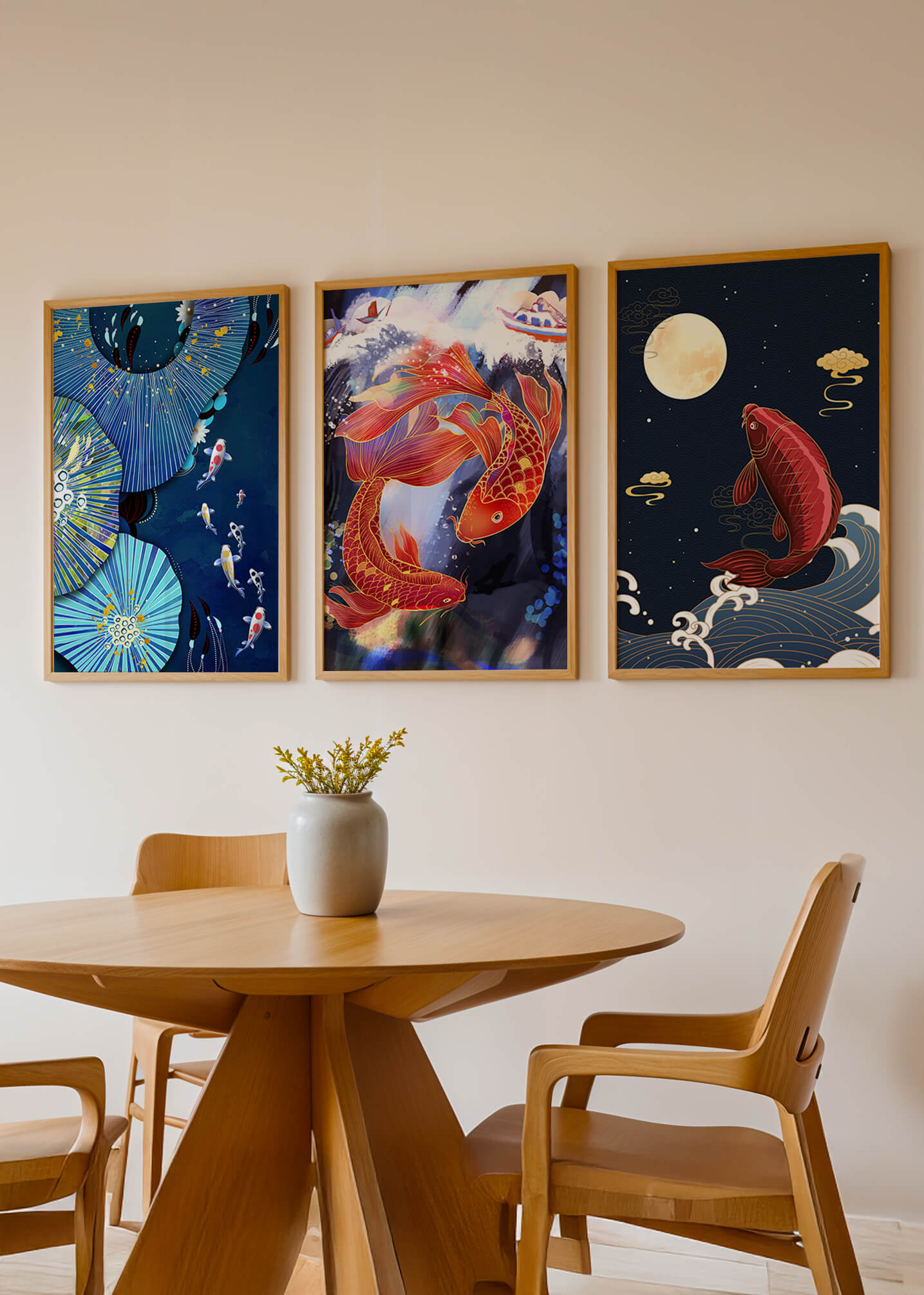 Koi-Fisch-Poster im Orientalischen Stil