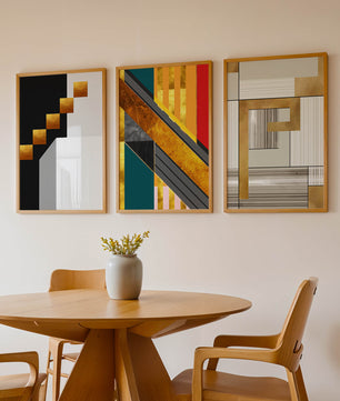 Art abstrait moderne avec des détails dorés
