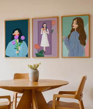 Ilustraciones Modernas De Mujeres Con Flores