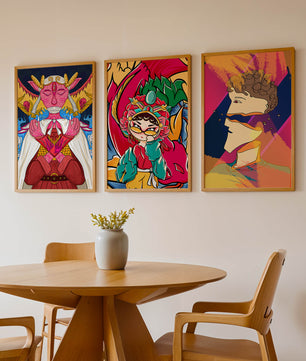Ensemble de trois œuvres d’art pop sans cadre