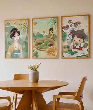 Ensemble d’illustrations inspirées de l’art asiatique