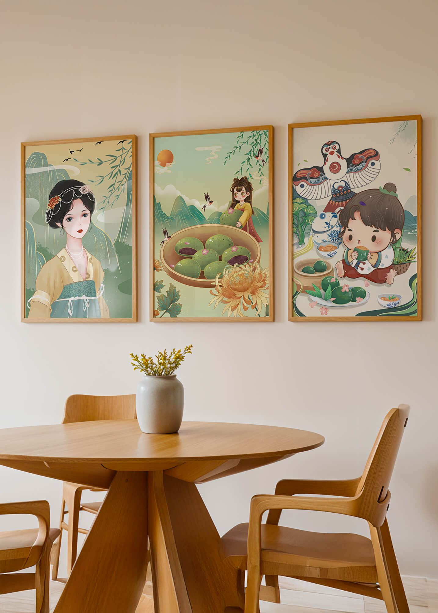 Ensemble d’illustrations inspirées de l’art asiatique