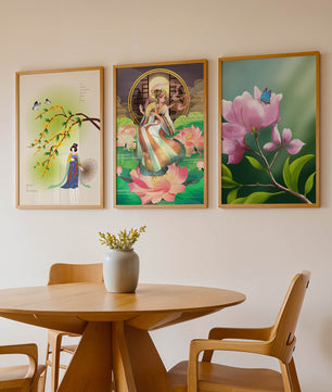 Ensemble d’impressions d’art oriental sans cadre