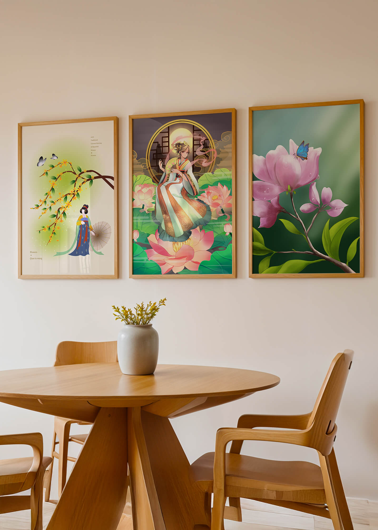 Ensemble d’impressions d’art oriental sans cadre