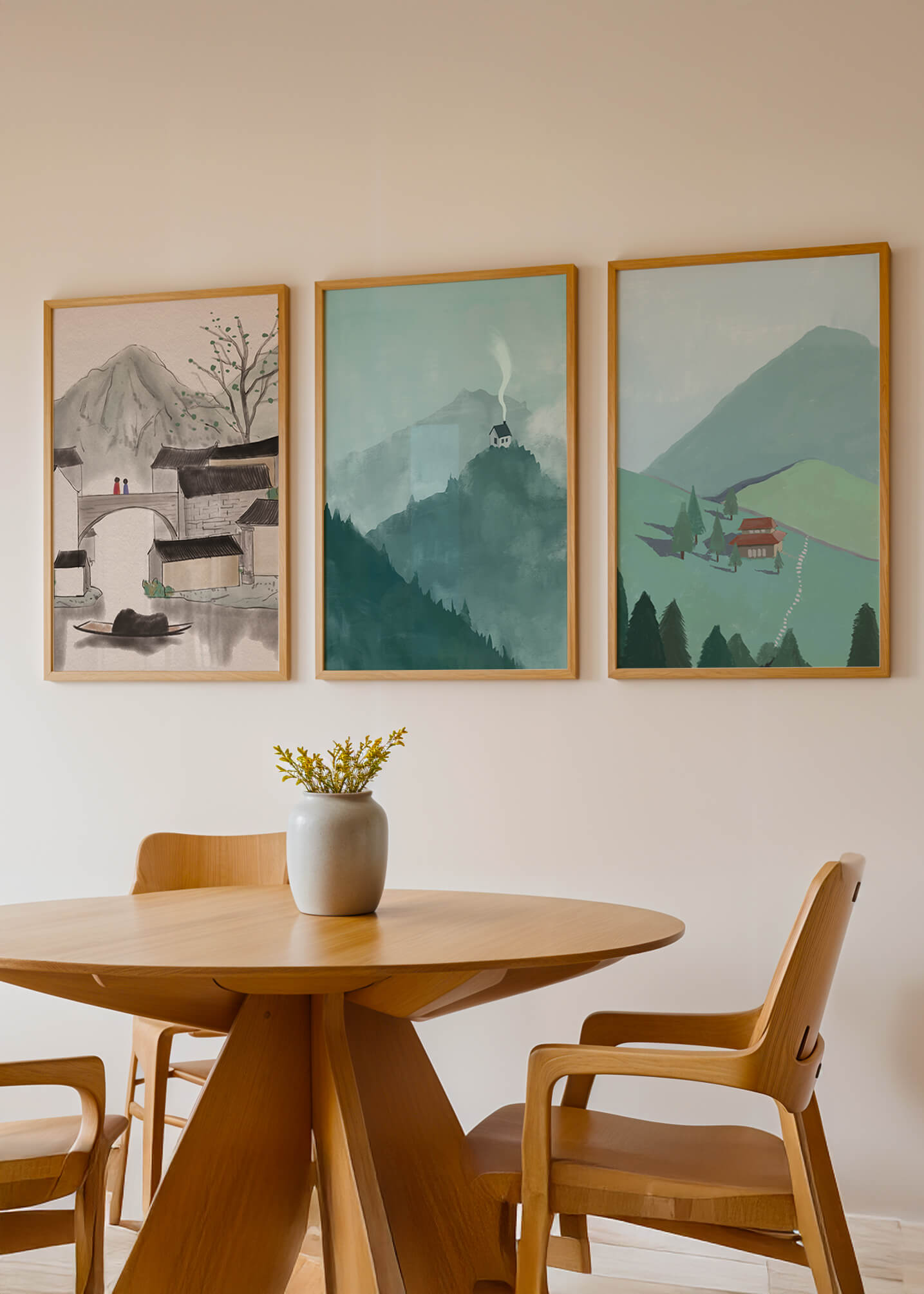 Imágenes de Paisajes Naturales Minimalistas en Interiores Modernos