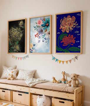 Pinturas Florales Sin Marco en Interiores Modernos