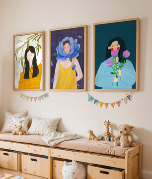 Ensemble de trois illustrations modernes sans cadre