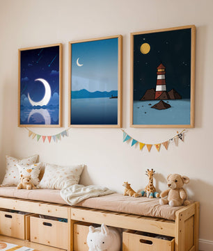 Ensemble de toiles Nuit étoilée et Phare