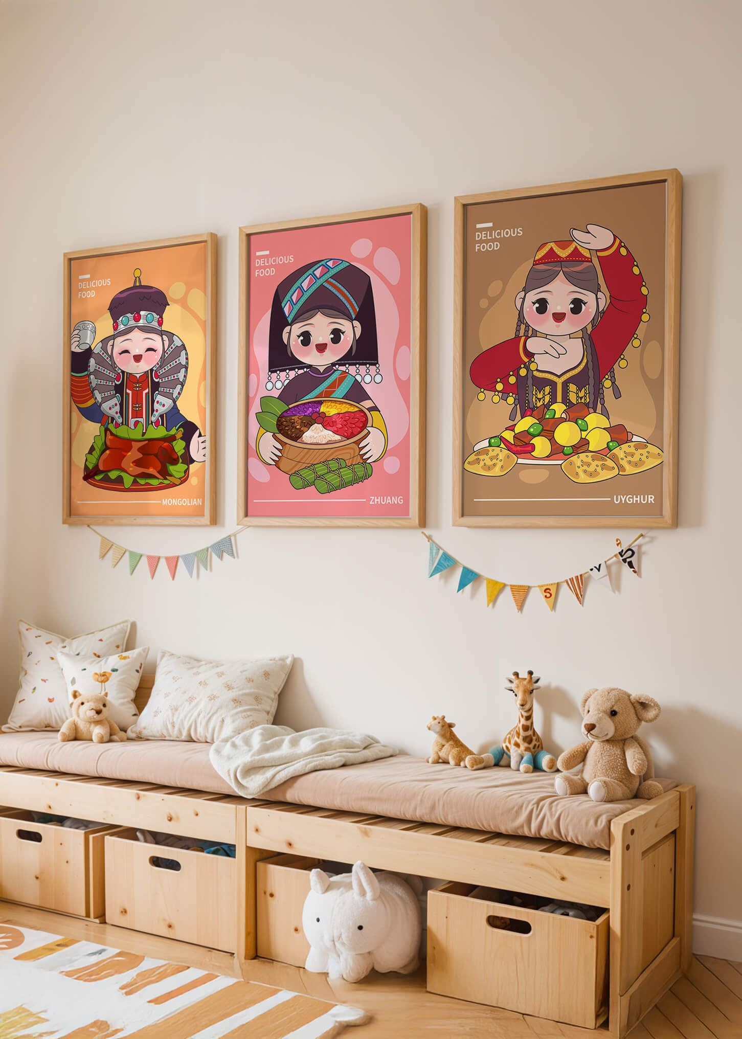 Ilustraciones Culturales de Comida en Diversos Estilos Étnicos