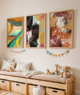 Conjunto De Cuadros Abstractos De Impresión En Alta Calidad